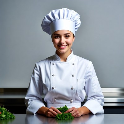 Chef preparing fresh ingredients in kitchen