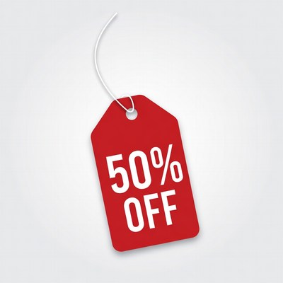 Discount tag for sale event