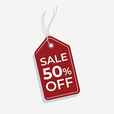 Price tag showing discount on sale