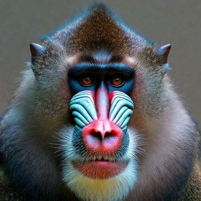 Baboon in a close-up view