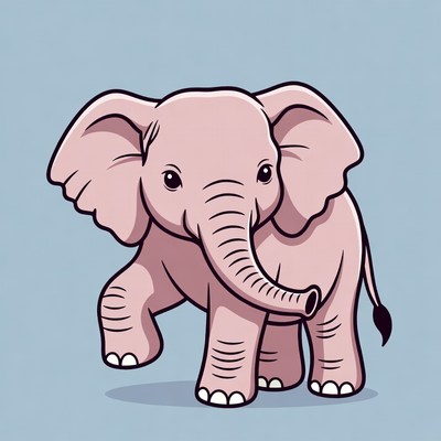 Cute elephant standing and looking