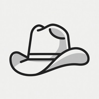 White cowboy hat design for casual wear