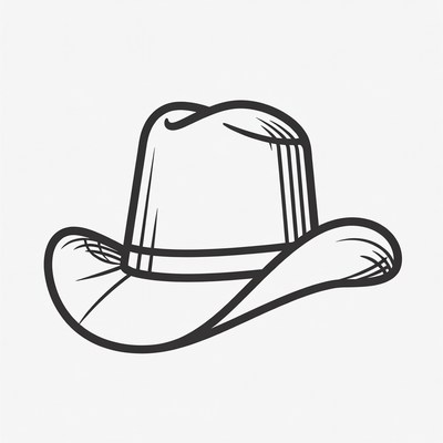 Cowboy hat on a plain background