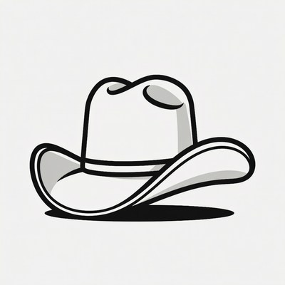 White cowboy hat on a plain background