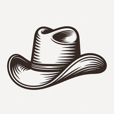 Classic cowboy hat design in black and white