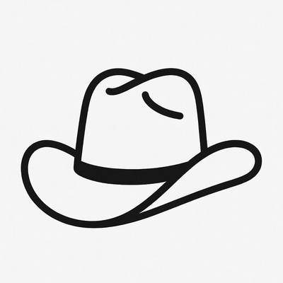 Cowboy hat on a plain background
