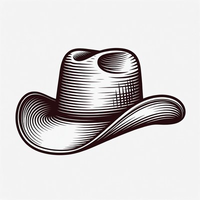 Cowboy hat illustration with details