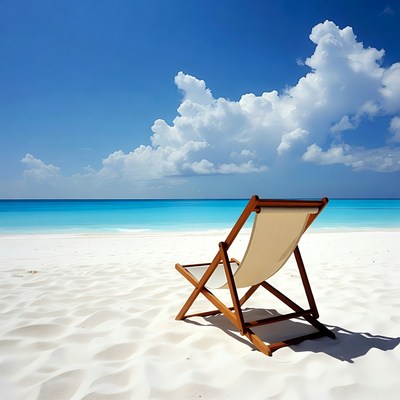 Relaxing chair on sandy beach