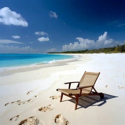 Empty chair on a quiet beach