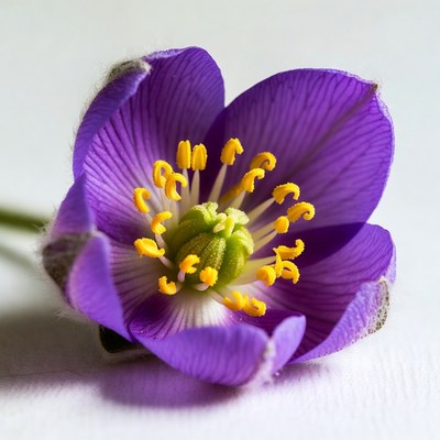 Purple flower with yellow center