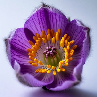 Purple flower with yellow center