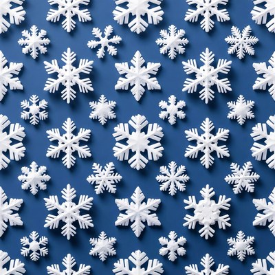Snowflakes on blue background