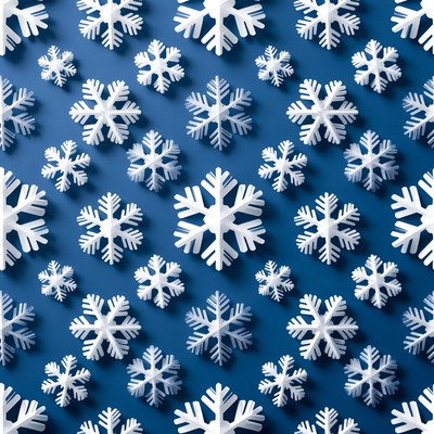 Snowflakes on blue background in winter