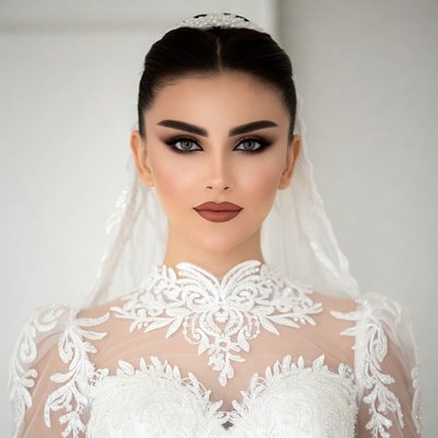 Bride prepares for wedding ceremony