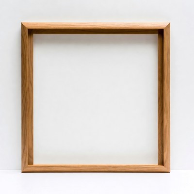 Simple wooden frame on display
