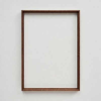 Simple wooden frame on wall