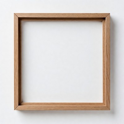 Empty wooden frame on a white background
