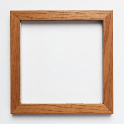 Wooden frame on a white wall