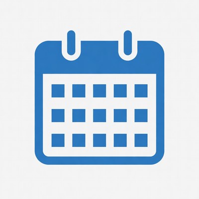 Calendar icon in blue color design
