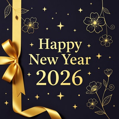 New year celebration with golden text