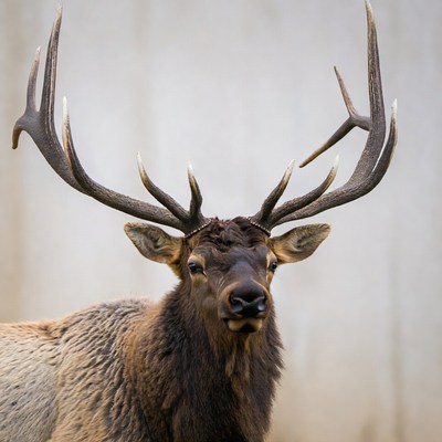 Elk with large antlers in natural setting