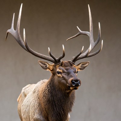 Elk standing in soft light