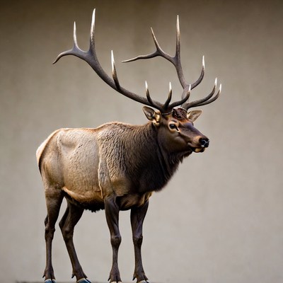 Majestic deer stands still in nature