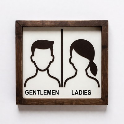 Sign for men's and women's restrooms