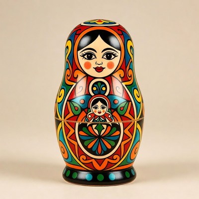 Traditional russian nesting doll display