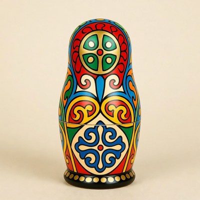 Colorful nesting doll displayed on a table