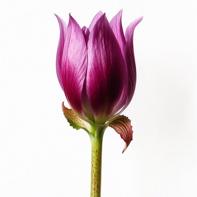 Flower with purple petals on a stem