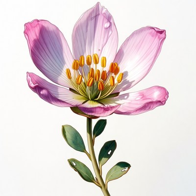 Flower with pink petals and yellow center