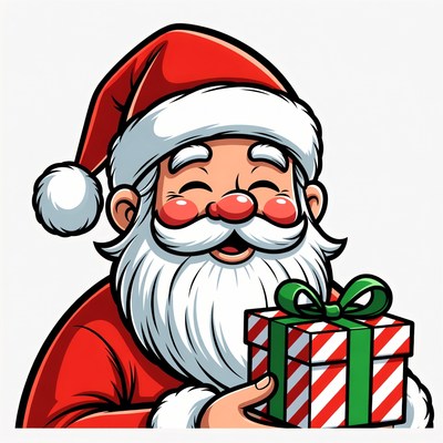 Santa claus with a gift