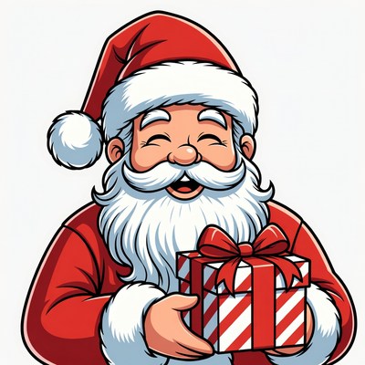 Santa claus holding a gift