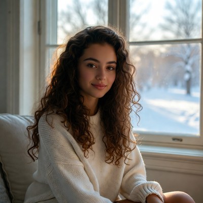 Cozy winter afternoon by the window