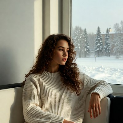 Winter day by the window