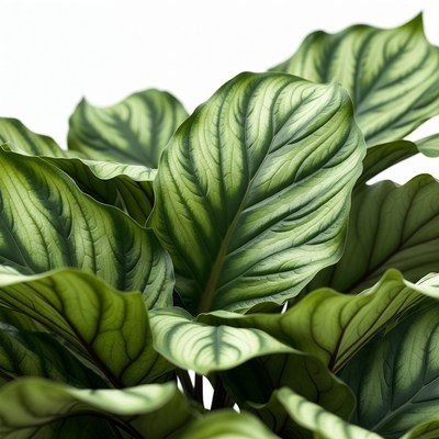 Green leaves pattern in indoor setting