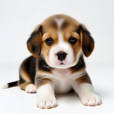 Cute puppy resting indoors