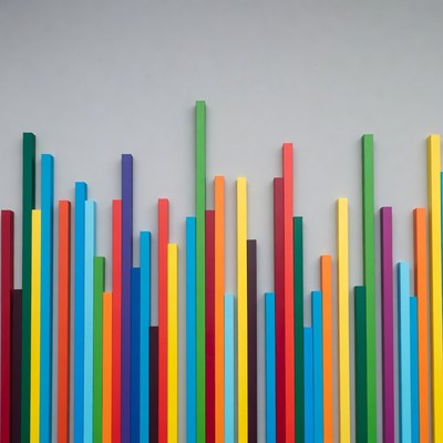 Colorful vertical lines on wall