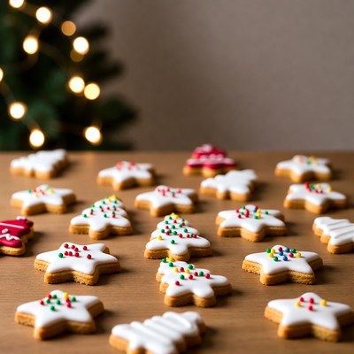 Decorating holiday cookies at home