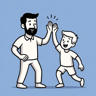 Father and son sharing a moment