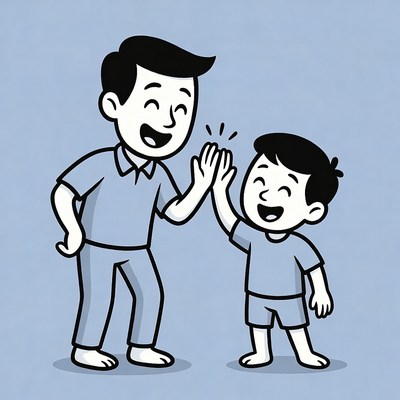 Father and son sharing a moment