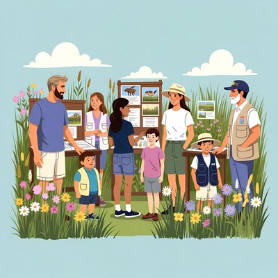 Family learning in the park together