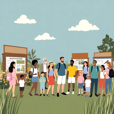 Group tour at nature center