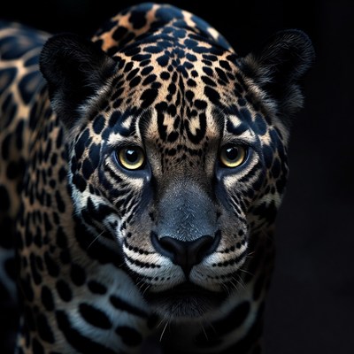 Close view of a jaguar's face