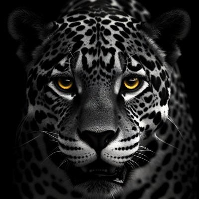 Jaguar with striking yellow eyes