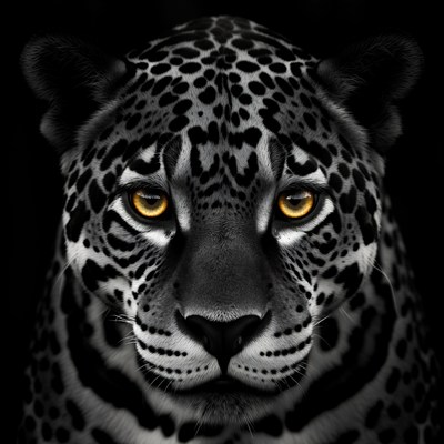 Close-up view of a jaguar face