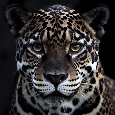 Jaguar in close view with details