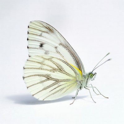 Butterfly on a white surface