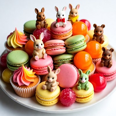 Colorful dessert display for spring events